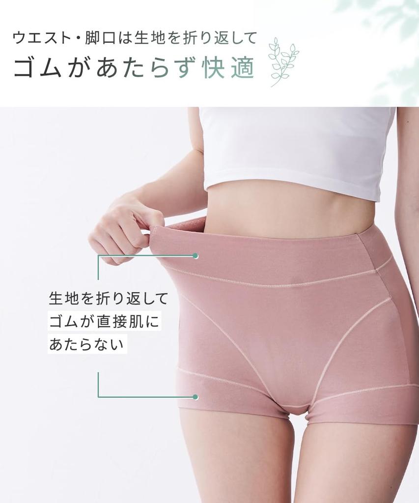 Nissen Regular Stretch Stomach and Leg Basic Colors Size M Women's Shorts, Tencel™ Fiber/Cotton Blend, Openings, Deep-Length, 4-Pack, (Printed Name),