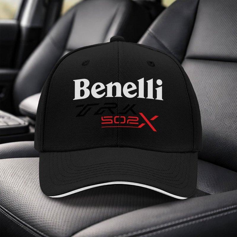Benelli TRKX Sandwich Duckbill Cap Adjustable Unisex Motorcycle Baseball Hat Black Lightweight Hand Washable
