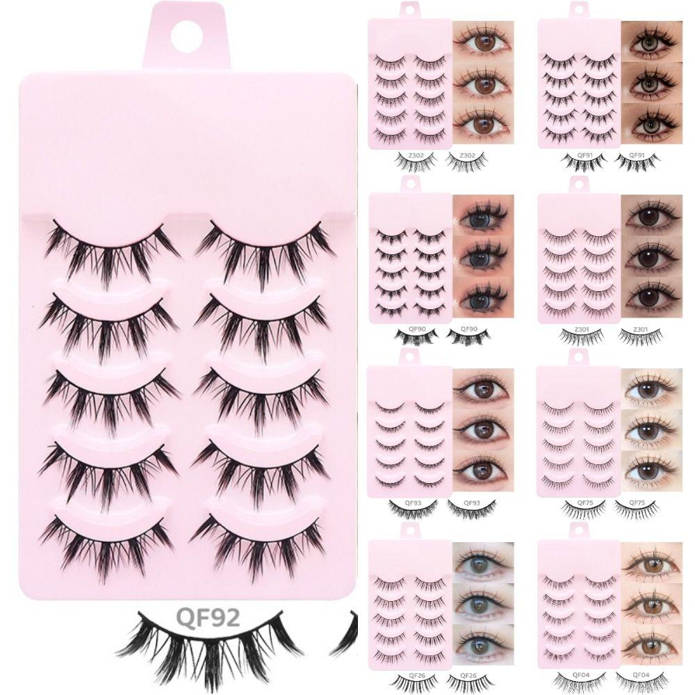 Multiple Styles Manga Lashes 5 Pairs 3D False Eyelashes Popular Fake Lashes  Girl
