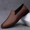 Fashion Business Men's Office Moccasins Men's Genuine Leather Loafers Slip-On Driving Shoes Comfortable Men Soft Sole Casual Dress Shoes