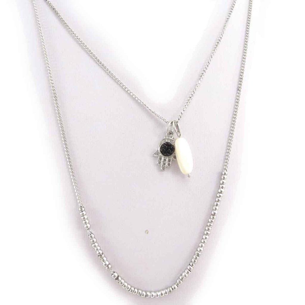 Les Trésors De Lily [J8936] - Серебряное ожерелье фатмы «Килиманджаро»