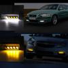 2 шт. Светодиодный Дневной Ходовой Огонь DRL COB Белый Желтый/Янтарный Поворотник Внешний Автомобильный Дневной Свет