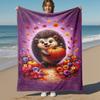1PC Hedgehog, PumpkinOutdoor Flannel Blanket - Soft Plush Decor for Picnics, camping, Bedroom, Playroom, Office, or Lunch Break 1323A