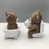 9cm Bath Tub Highland Cow Toilet Seat Reading Highland Cow Resin Statue Funny Cattle Decorations For Christmas Garden