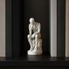 Орнамент "Мыслитель", 3D-печатная матово-белая скульптура, Скульптура для гостиной, Декор для рабочего стола, книжной полки