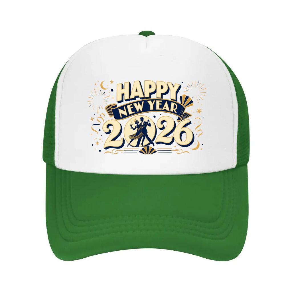 Art Deco New Year Celebration Poster Mesh Baseball Cap Casual Hat Outdoor For Womens Unisex FeUnisex
