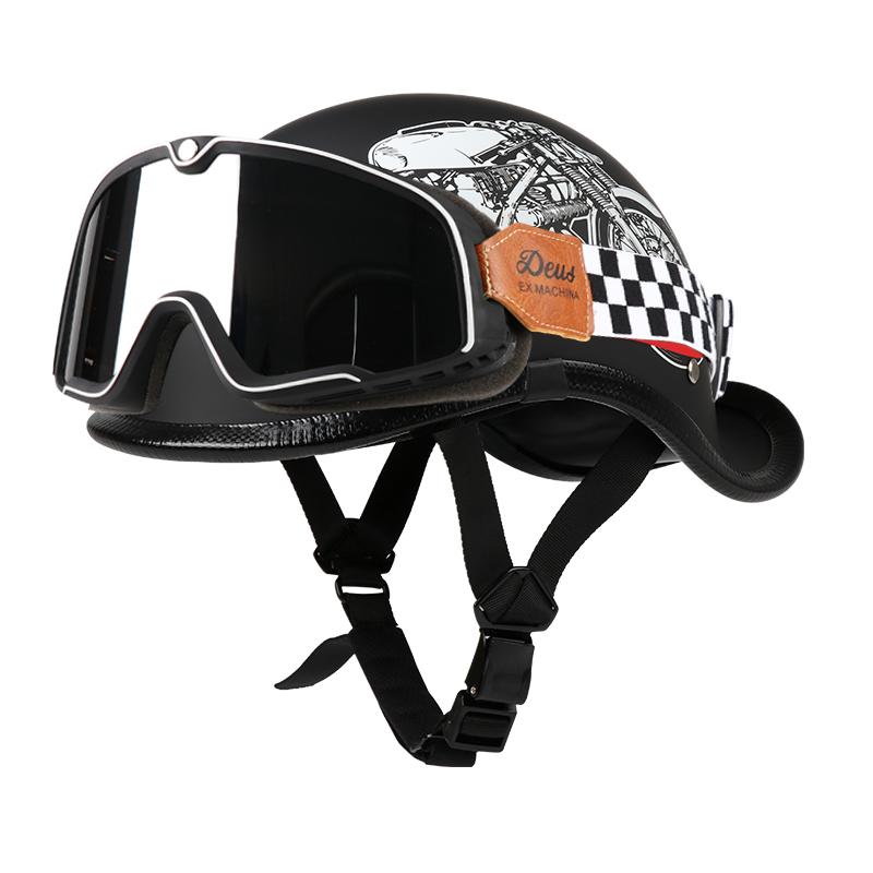 VGV Полушлем мотоциклетный шлем Электромобиль велосипед Езда Локомотив для Круизера Ретро Четыре сезона Унисекс подросток ребенок