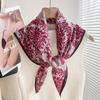 Women S Thin Cotton Linen Pink Rainforest Square Neck Scarf