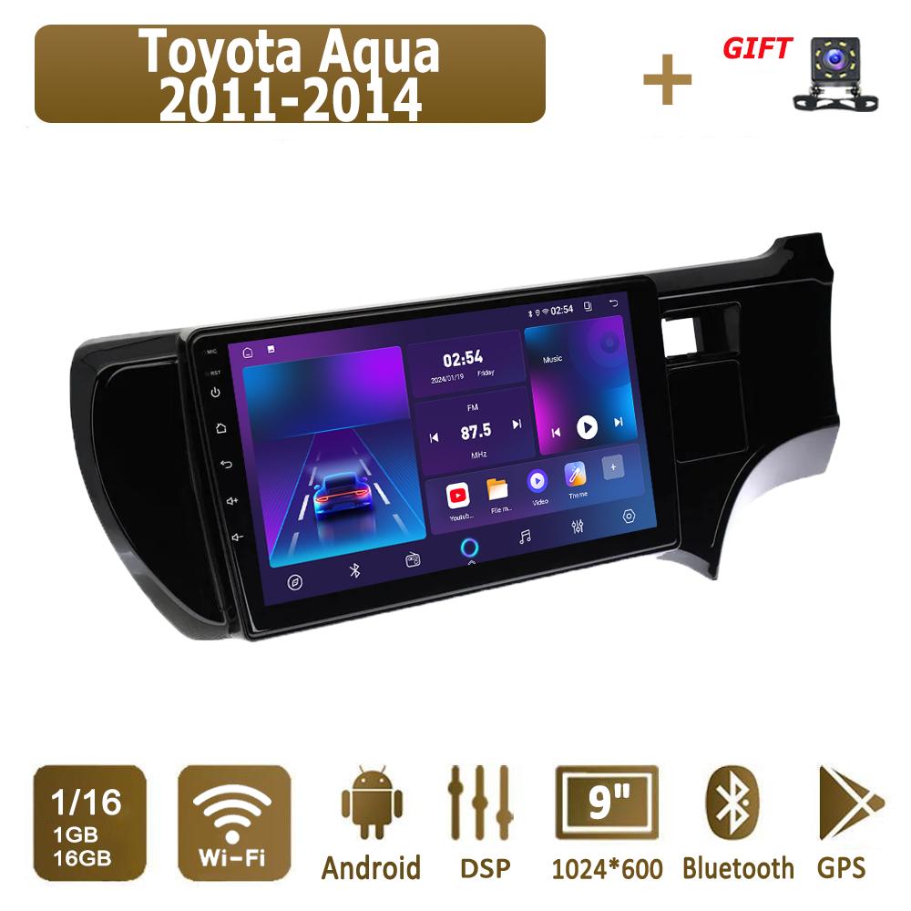 Android Carplay автомобильное радио для Toyota Aqua 2011-2014 мультимедийный проигрыватель головное устройство стерео GPS навигация BT WIFI 4+64 ГБ
