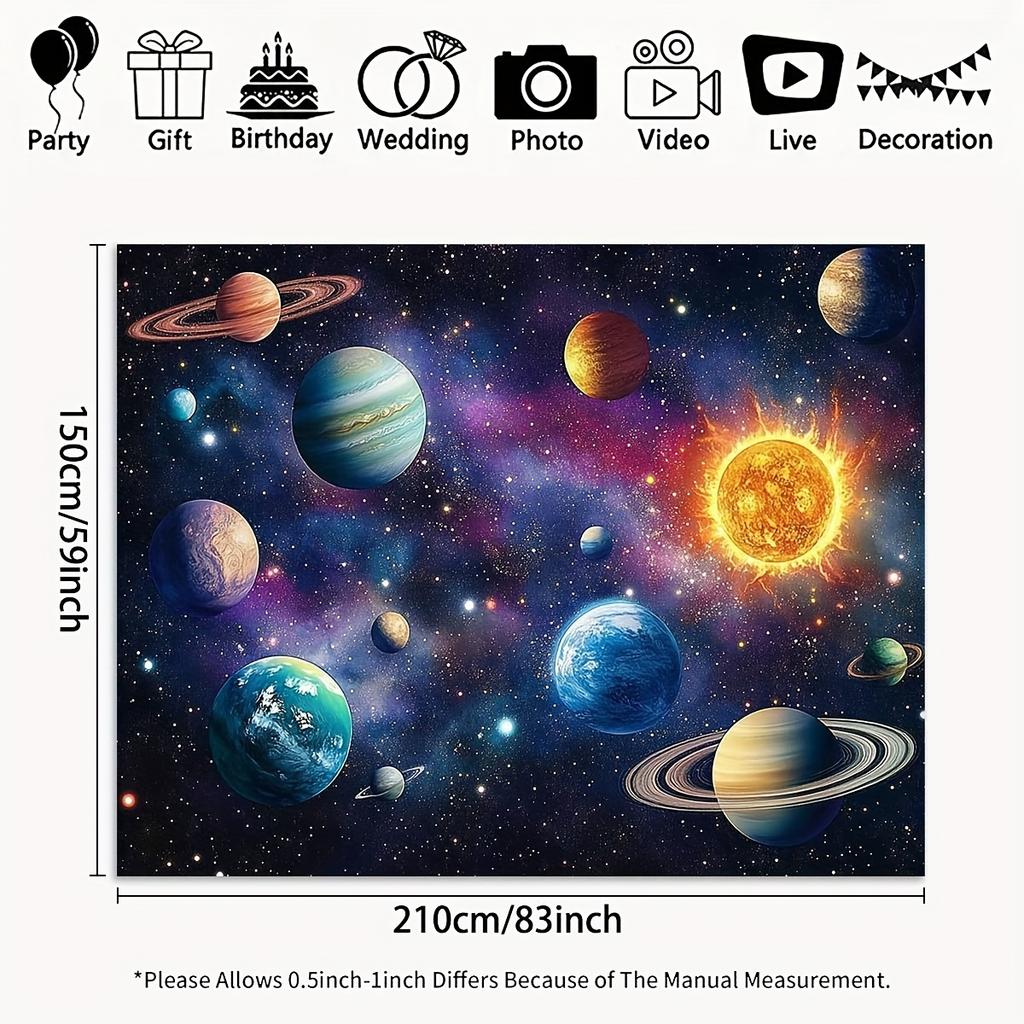 Background banner, vast universe planet pattern party decorationDJH
