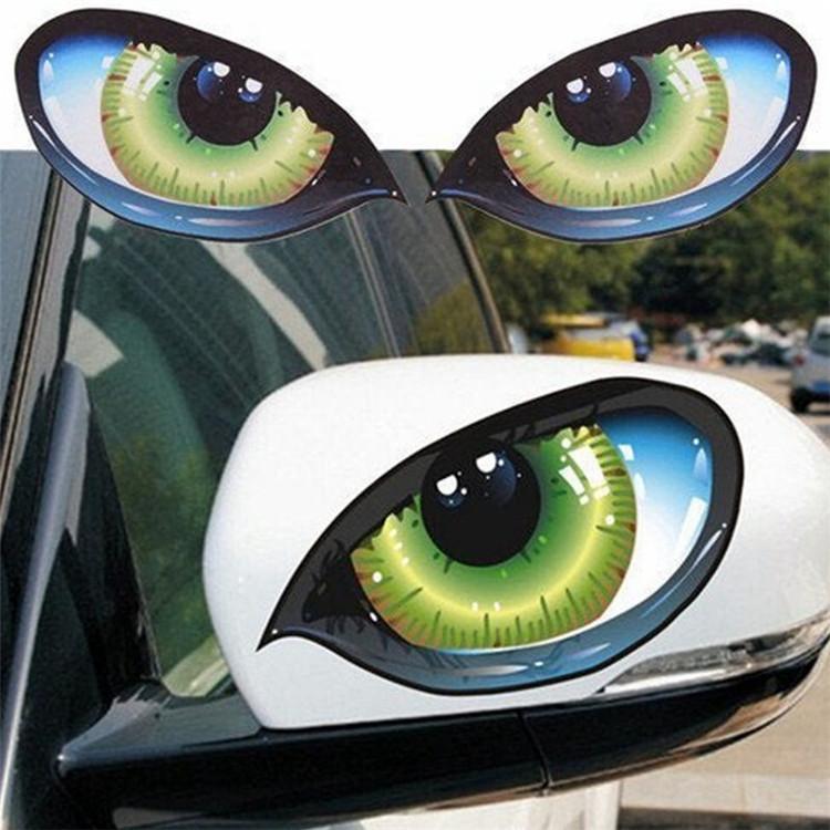 Светоотражающие 3D наклейки на зеркало заднего вида автомобиля с дизайном глаз