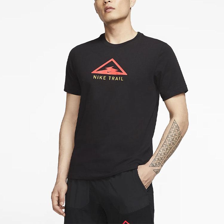 Nike Мужская футболка для бега с графическим логотипом Dri-FIT Trail, черная CT3858-010