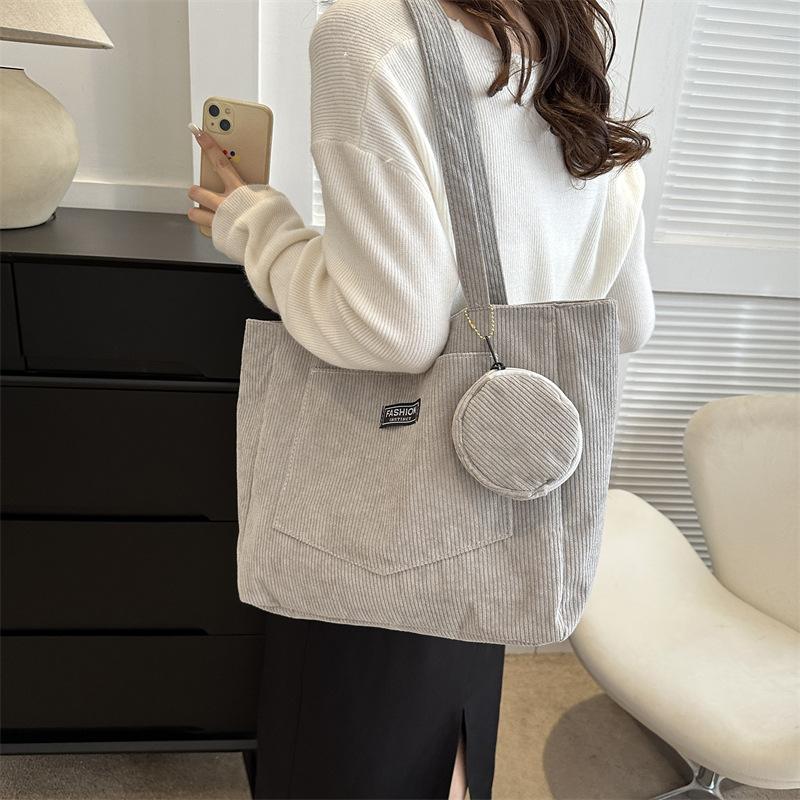 Сумка-тоут для женщин Velvet commuting большой емкости, осень-зима 2024 года, простая, однотонная, через плечо