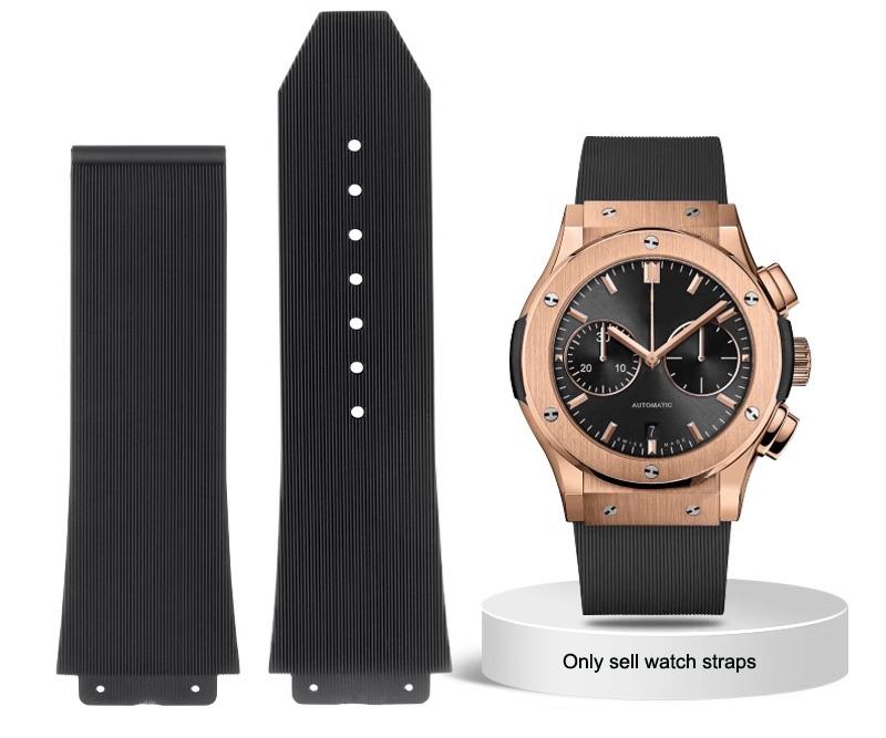 Ремешок для часов HUBLOT BIG BANG Классическая серия 25-19 мм Резиновый Черный Синий Ремешок для часов Водонепроницаемый Силиконовые Аксессуары для часов