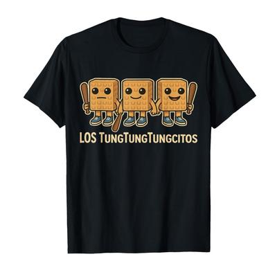 Футболка с мемом TungTungTungcitos Italian Brainrot Tung Sahur для детей и взрослых, 100% хлопок, топы P426