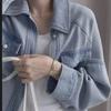 Women's European Bat Sleeve Denim Jacket - Versatile Long-Sleeve Design for Spring & Autumn 2025.