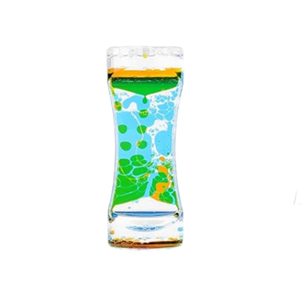 Double Colors Oil Hourglass Timer Creative Acrylic Movement Sensory Toys Visual Descending Sensory Bubble