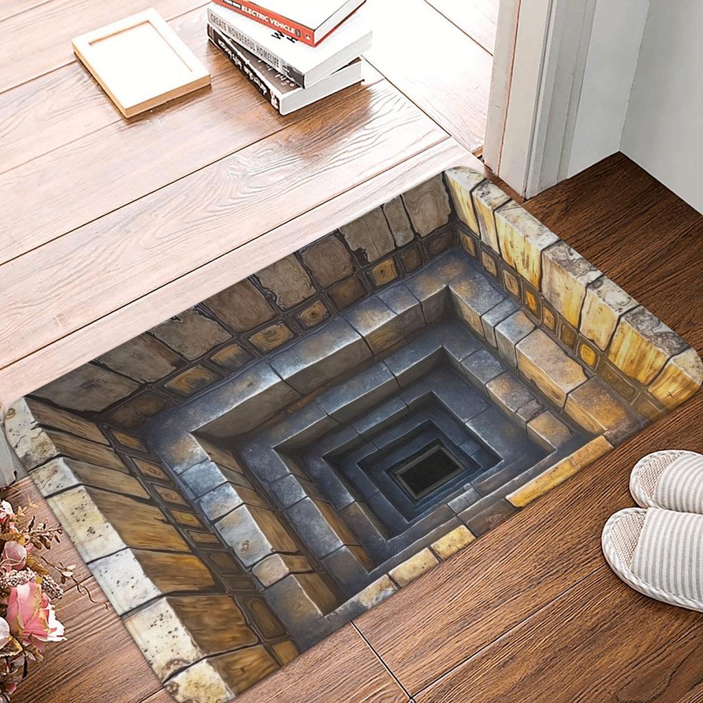 Wood Deer Print Door Floor Bathroom Kitchen Mat Anti-Slip Outdoor Doormat Living Room Entrance Carpet Rug