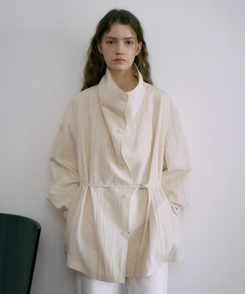 LAMEREI Light High-Neck Half Jacket[Lmbfspjk111]-Ivory
