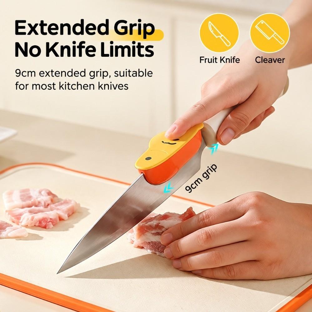 3-in-1 Knife Back Tool Compact Kitchen Hand Guard Kitchen Gadget Cutting Assist Tool Kitchen