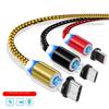 3-in-1 Magnetic Head Nylon Braided Charging Cable for Apple, Android and Type-C Mobile Phones