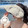 Women Sun Hat Empty Top Design Adjustable Fit Outdoor Wide Brim Sun Protection Hat Portable Roll-Up Hiking