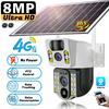 8MP 4K HD Солнечная IP-камера Wi-Fi 4G Sim Двойной объектив Открытый PIR Камера видеонаблюдения для обнаружения человека Маломощная V380pro Умные IP-камеры безопасности