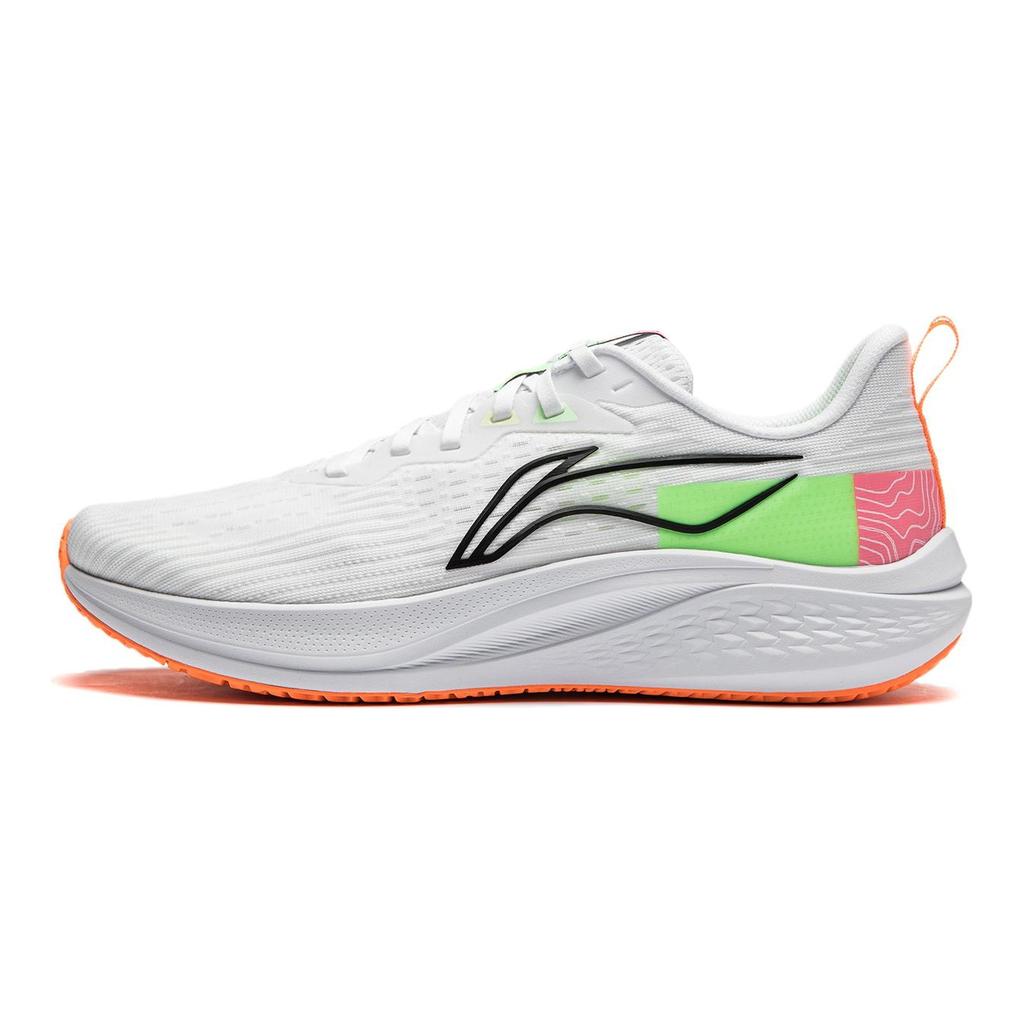 Li Ning Red Hare 7 Амортизация Поддержка Легкие Отскок Низкие Кроссовки для Марафона Тренировок Бега Мужские Бело-Зеленые ARPU003-14