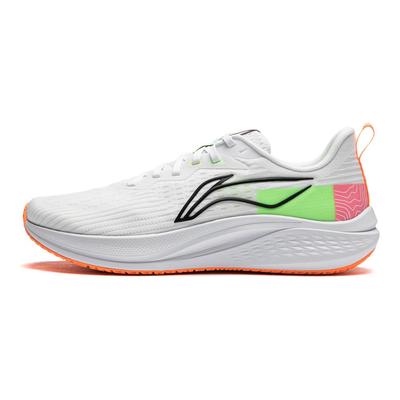 Li Ning Red Hare 7 Амортизация Поддержка Легкие Отскок Низкие Кроссовки для Марафона Тренировок Бега Мужские Бело-Зеленые ARPU003-14