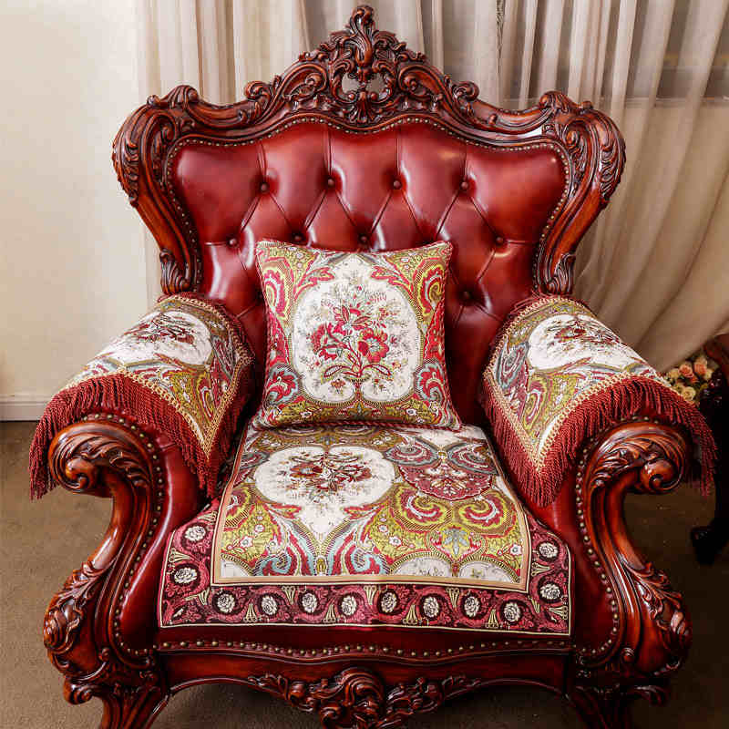 American Style Sofa Cover Anti Slip High-end Chenille Fabric All Season Universal Sofa Cushion Home Decor Sofa Protective Cover