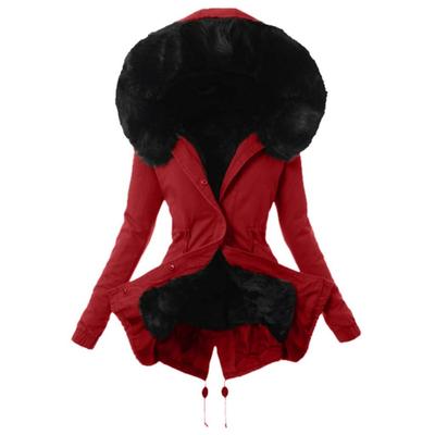 (SU)Женское пальто Женская зимняя теплая толстая длинная куртка с капюшоном Пальто