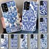 Сине-белая фарфоровая чехол-крышка для телефона для Samsung Galaxy A12 A22 A32 A52 A72 A02S A51 A50S A31 A20S A10S Note 20 Ultra 10 Pl