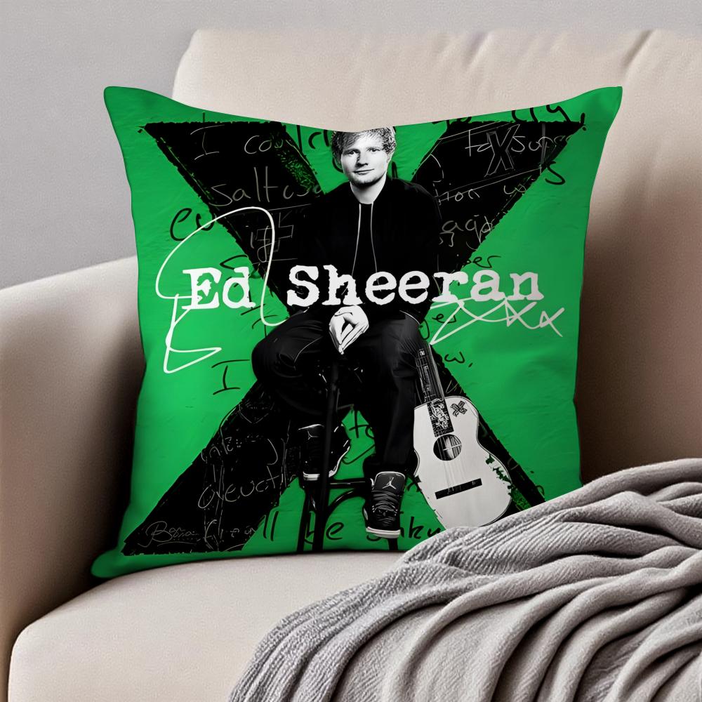 Lyrical Down to earth POP Singer EEd Sheeran Cushion Cover Pillowcase Antidustmite Invisible Zipper Short Plush Sofa Cushion