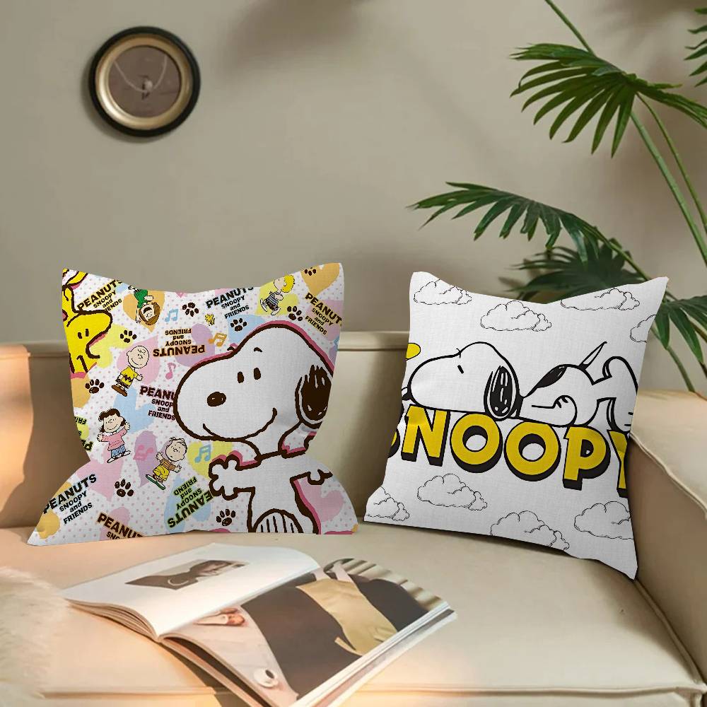 S-Snoopy Cartoon Pillowcase Toon Gift Cushion Cover Bedroom Home Sofa Chair Seat Decor Pillow Case