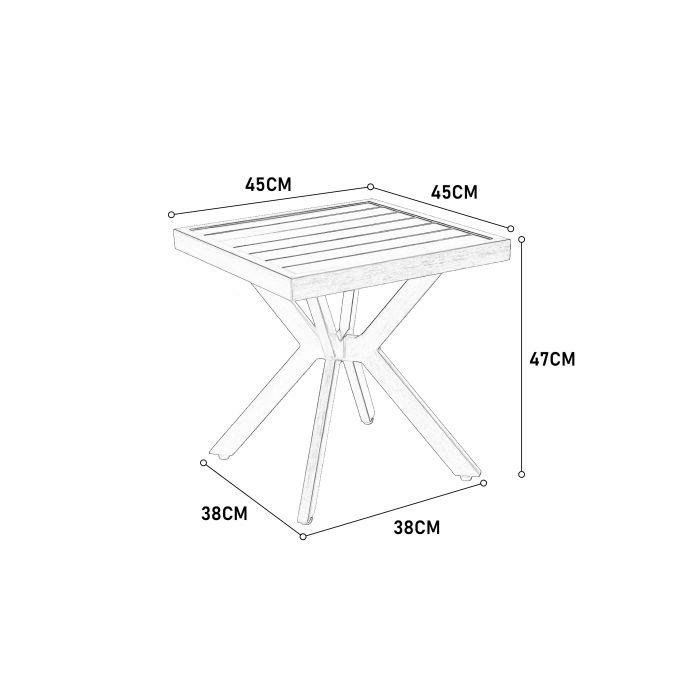 Table d'appoint - MUVOE - Carré - Aluminium - Résistante aux intempéries - Brun foncé