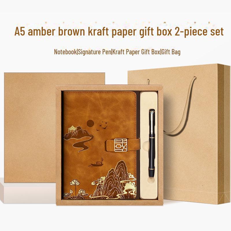 Подарочный набор из блокнотов формата А5 «Культура и творчество» — сувенир в китайском стиле с индивидуальным логотипом