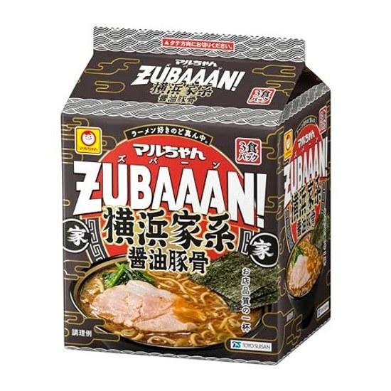 Maruchan ZUBAAAN Yokohama Iekei Соевый Тонкоцу 3 порции 130г 3 порции