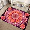 Bohemian Mandala Pattern Carpet with Pink Floral Design, Home Decor Suitable for use as an anti-slip for living room bedroom sofas