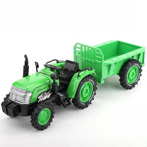 Scale 1:32 Toy Model Car Round Head Alloy Agricultural Tractor With Bucket Models Sound Light Collection Display Gift For Friend