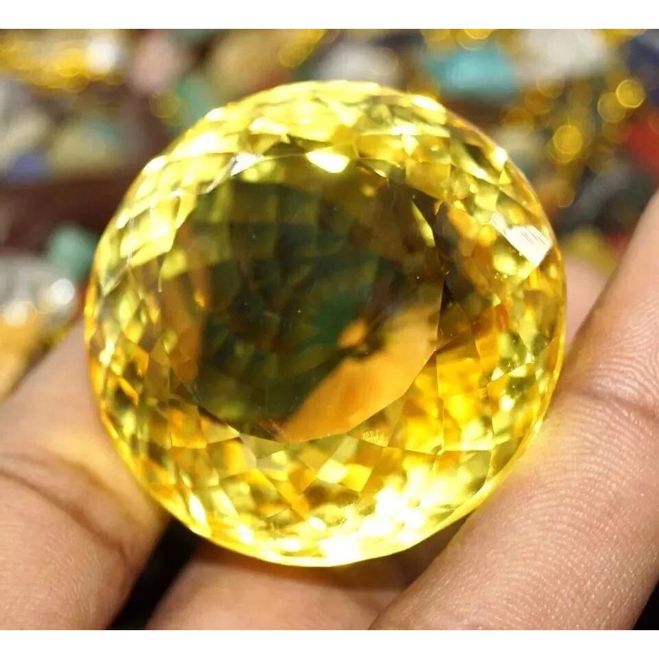 Shiny Yellow Sapphire Natural 372-374 Ct Round Cut Fabulous Certified Gemstone