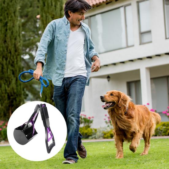 24-дюймовый складной совок для сбора отходов домашних животных для собак и кошек, высокопрочный захват для собачьих какашек с длинной ручкой для дворовой травы и гравия