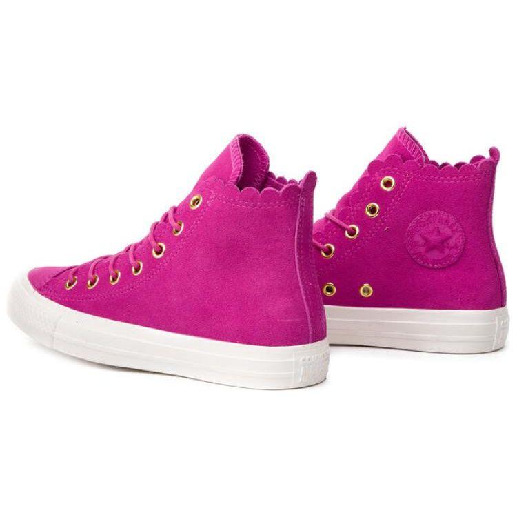 Converse Chuck Taylor All Star Высокая мода Универсальные Трендовые Высокие парусиновые кеды Женские кроссовки Маджента 563424C