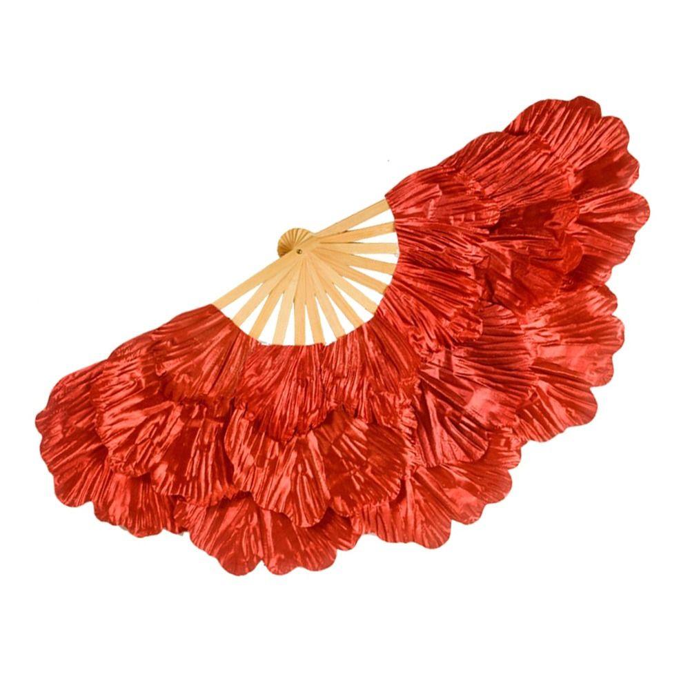 38 см/45 см веера из павлиньего шелка складные длинные шелковые веера портативные веера для выступлений квадратные танцы