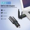 Двухдиапазонный USB-адаптер Bluetooth WiFi 6: Бесдрайверный 5G сетевой приемник, Plug & Play