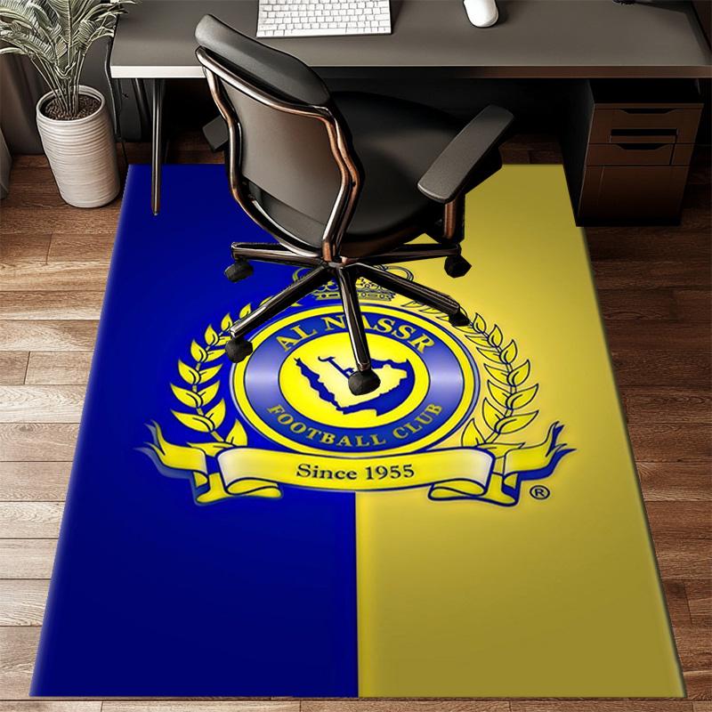 Nassr Football Club Crest Printed Office Carpet Chair Cushion Entryway Rug, Rugs for Living Room, Bedroom Christmas gifts