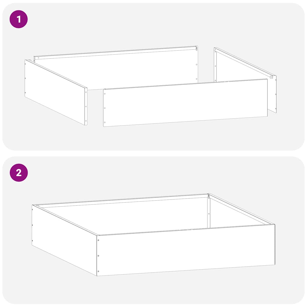 Lawn Edging White 60 x 60 x 13 cm Steel