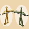 1 Set Bamboo Man Battle Toy with 12 Weapons PK Table Funny Rope Controlled 2 Players Handmade Action Figure Fighter Board Game Kids Gift