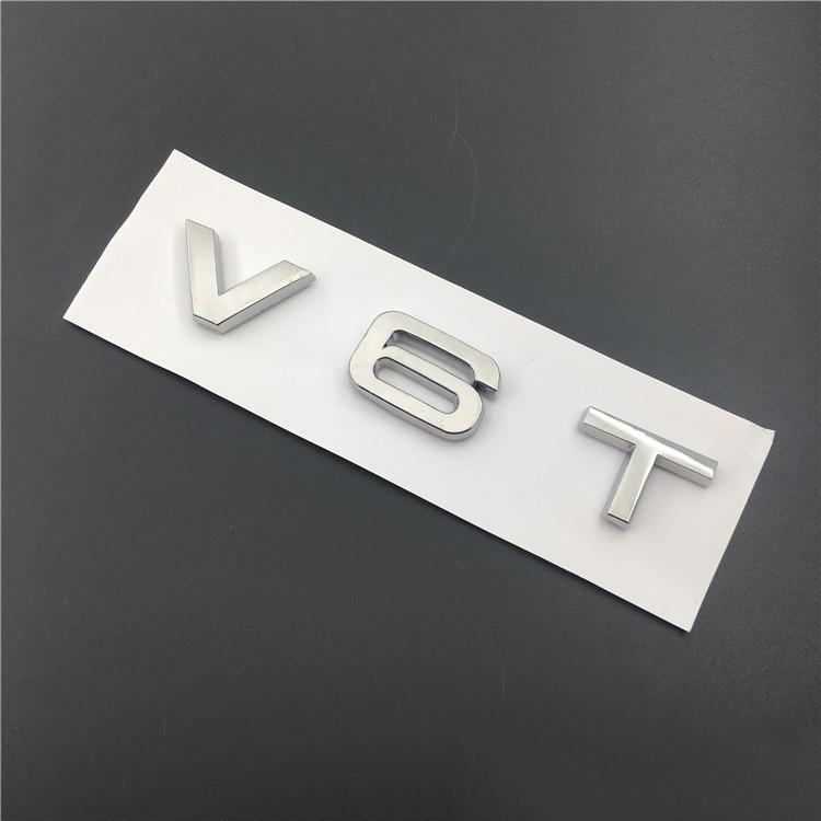 3D металлический черный логотип V8T V6T эмблема буквы значок на крыло автомобиля для S6 C7 S7 V8T Q5 A6 A4 S5 SQ5 S4 C7 V6T наклейка аксессуары