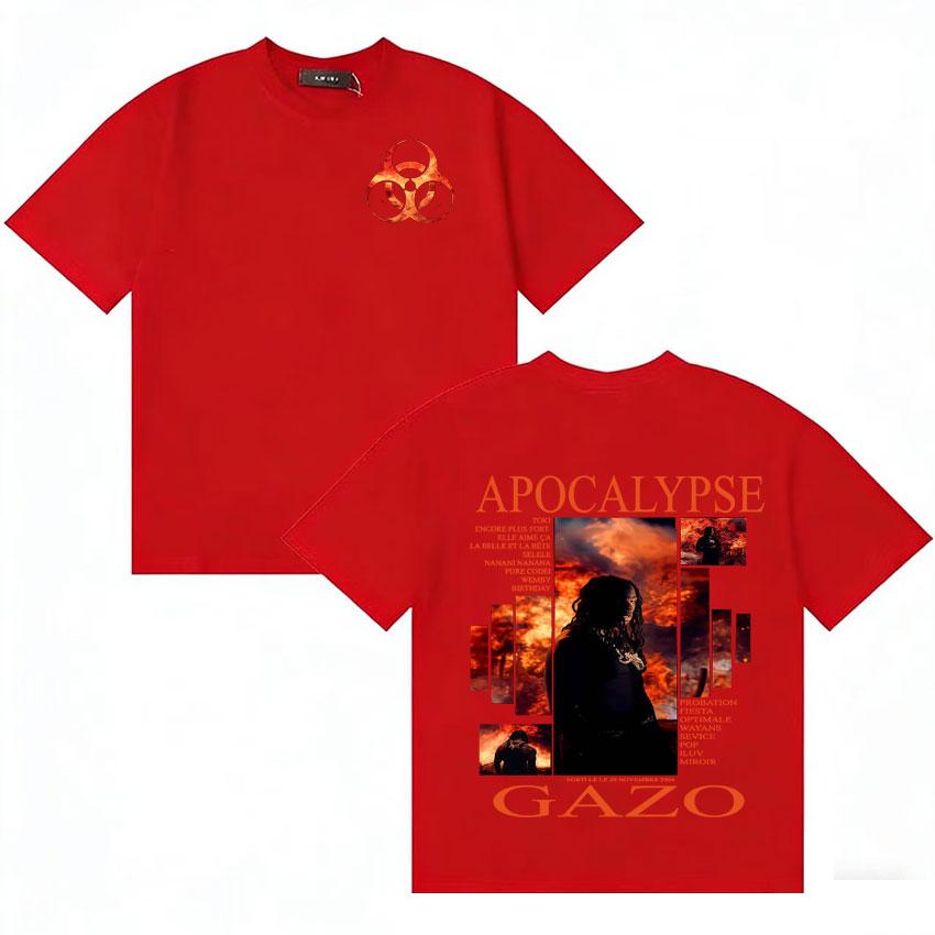 Rapper Gazo APOCALYPSE Album Merch Tshirt Unisex Women Fans Music Streetwear Women Casual Oversized Short Sleeve T Shirt Teenagers