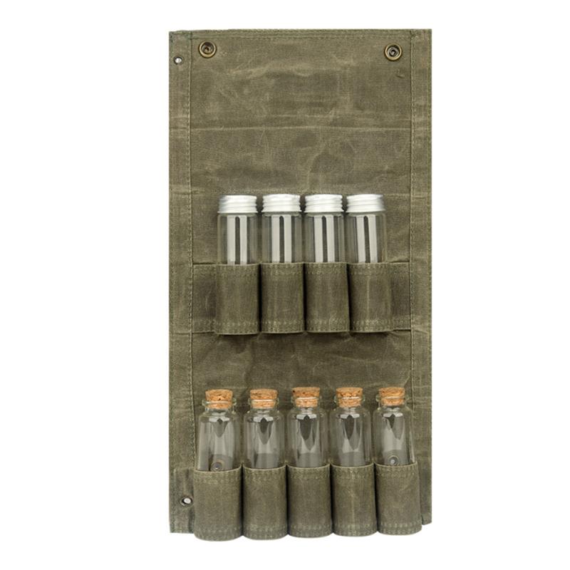 Portable Spice Bag Canvas Seasoning Storage Bag Organizer Seasoning Bottle Holder For Outdoor